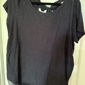 Black and White Women's Top with accent bow